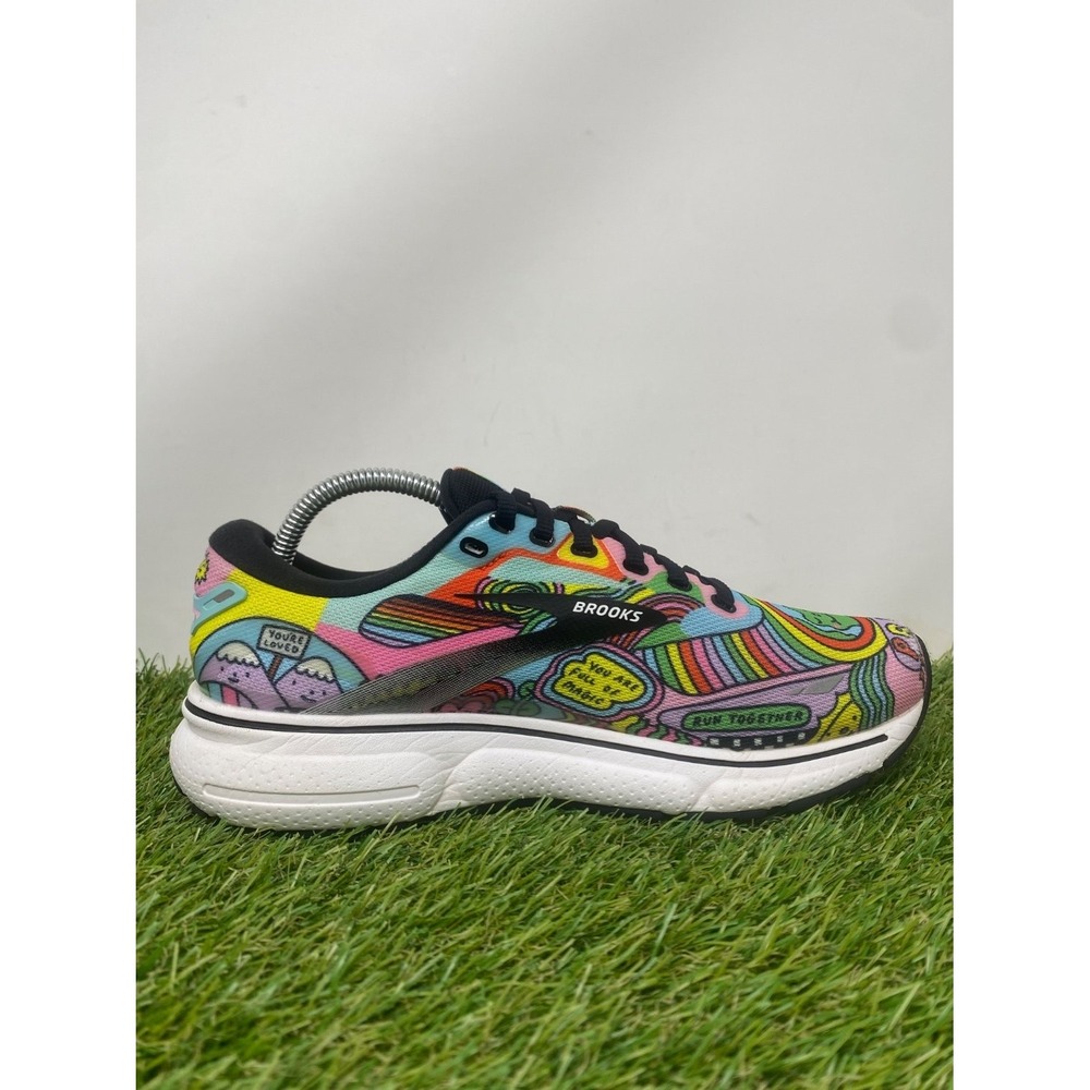 Brooks Ghost 15 Running Shoes Women's Sz 8 Sneaker Wednesday Holmes Pride LGBTQ